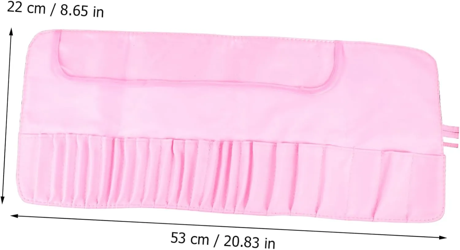 2pcs Rolling Makeup Storage Case Brush Holder Compact Travel Cosmetic Bag Belt Strap for Women