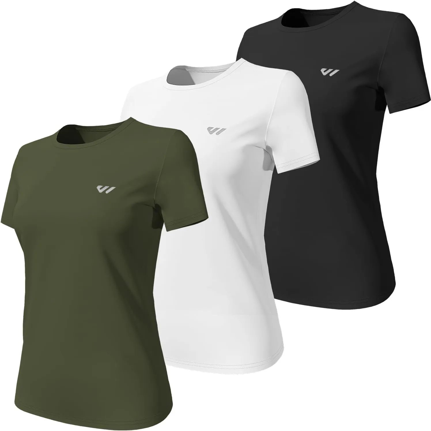 3-5 Pack Workout Shirts Women Running Quick Dry Crew Neck Gym Moisture Wicking T-Shirts Athletic Yoga Tee Top UPF 50 