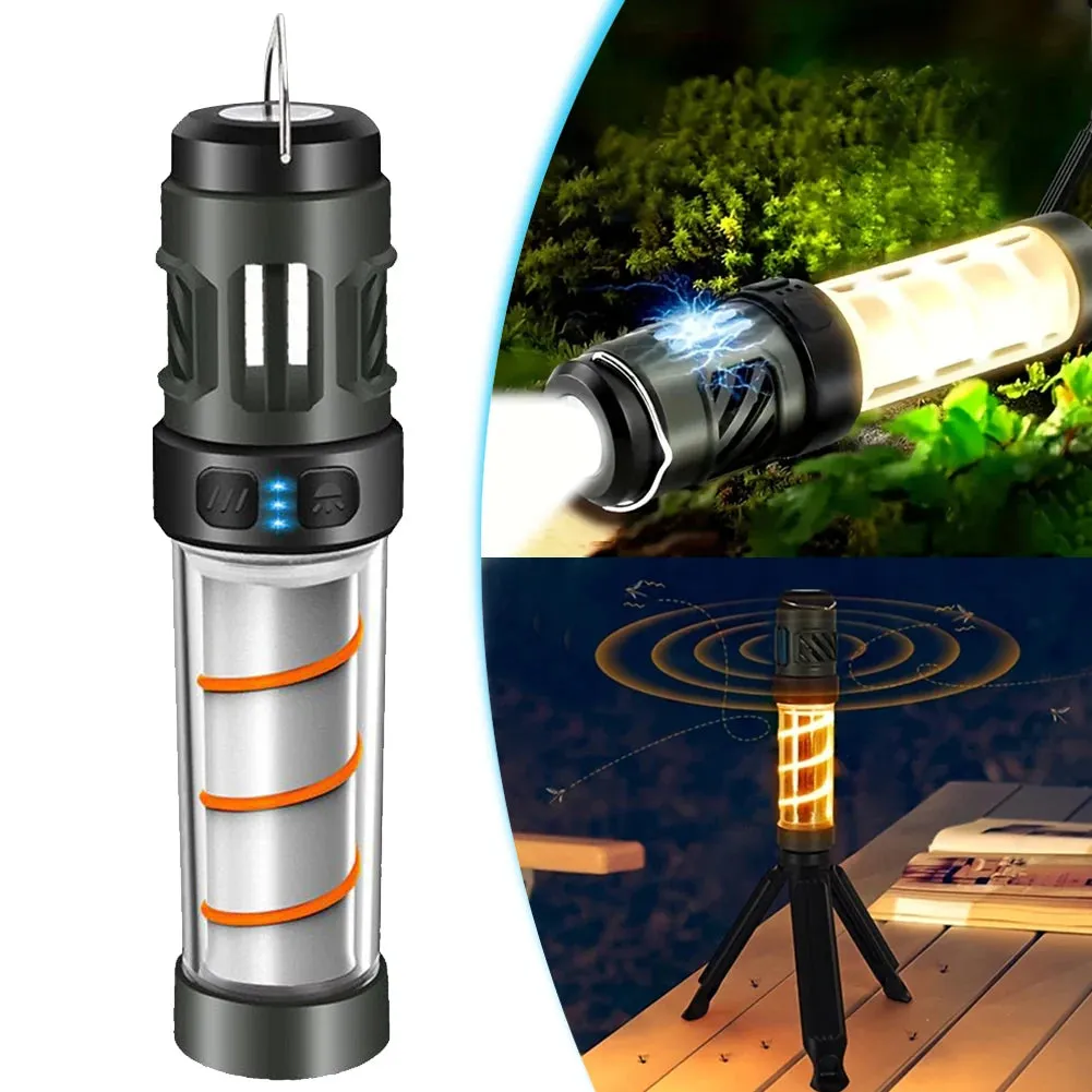 3 in 1 Mosquito Repeller Lamp USB Rechargeable Camping Light with Triangle Bracket Telescoping Tripod Outdoor Light for Outdoor