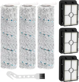 3 Pack Multi-Surface Brush Rolls 2787 and Vacuum Filters 1866 Compatible with Bissell CrossWave Max 2554 2554A 2590 2593 2596, HydroSteam Plus 35151 3515 35152 3513 3518 Vacuums, Part 1618638, 1608684