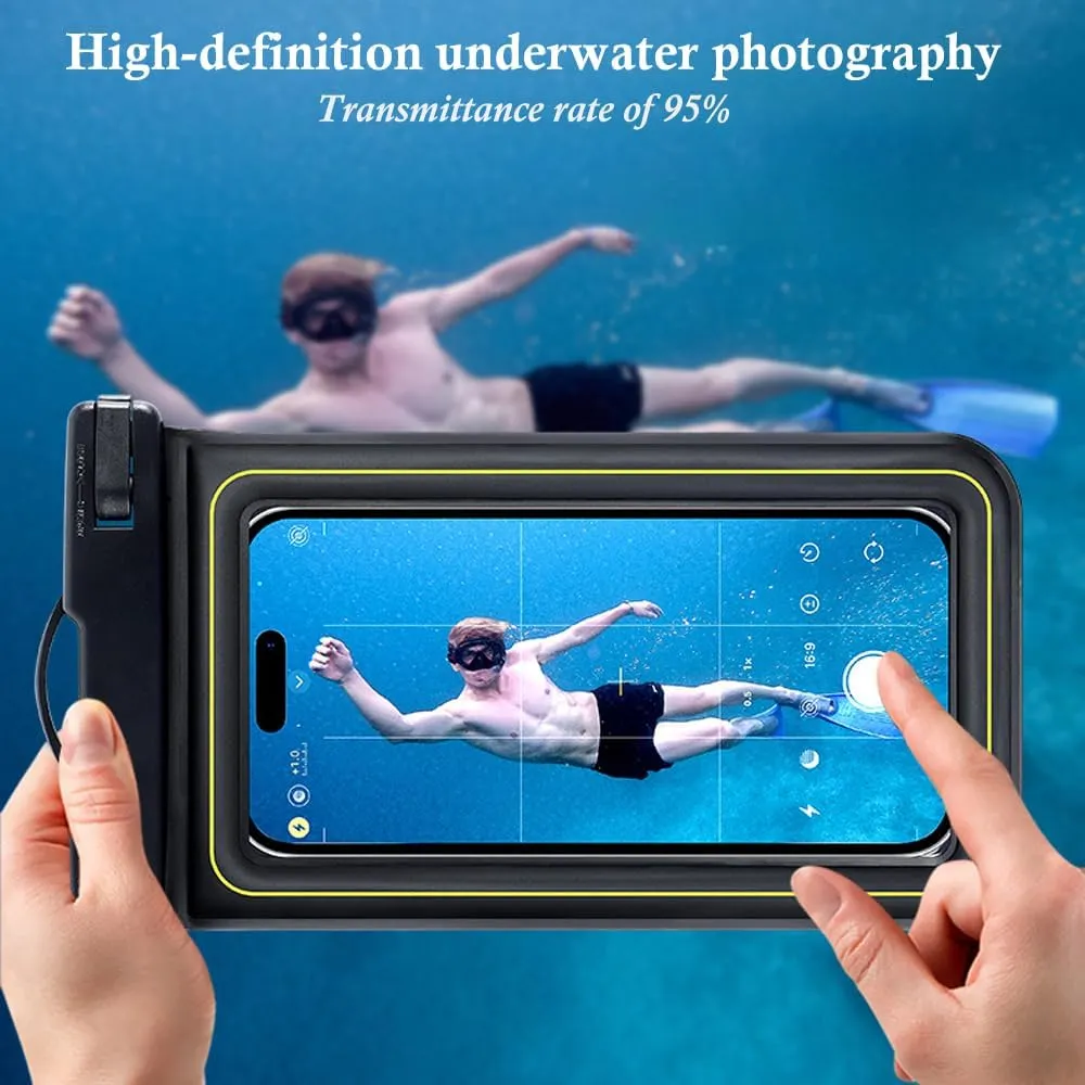 3 x Waterproof Floating Phone Pouch, Universal IPX8 Waterproof Case for iPhone Samsung Galaxy Series, 6.9" Dry Bag with Lanyard for Beach Pool Water Play Swimming