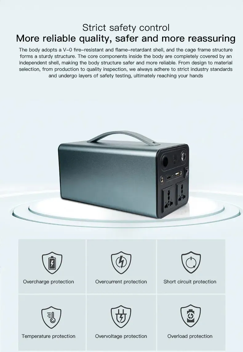 300W Portable Solar Power Station — 68000mAh LiFePO4 Battery for Camping & Backup