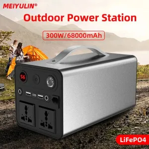 300W Portable Solar Power Station — 68000mAh LiFePO4 Battery for Camping & Backup