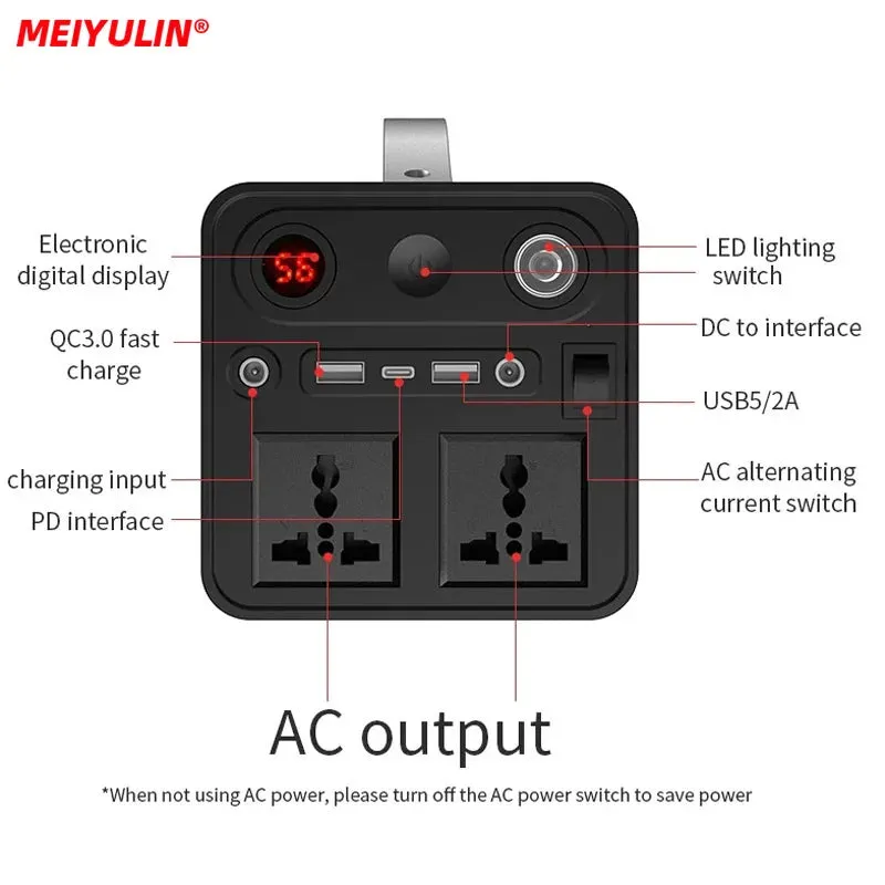 300W Portable Solar Power Station — 68000mAh LiFePO4 Battery for Camping & Backup