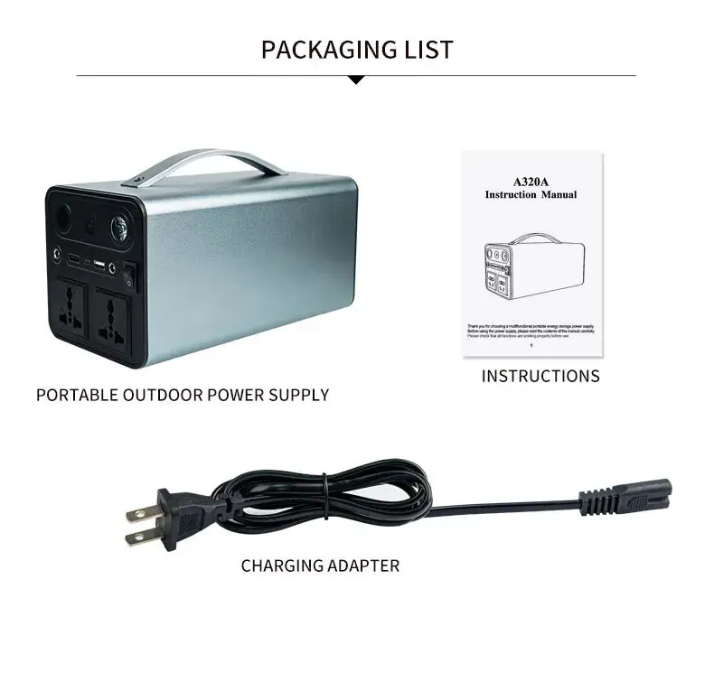 300W Portable Solar Power Station — 68000mAh LiFePO4 Battery for Camping & Backup