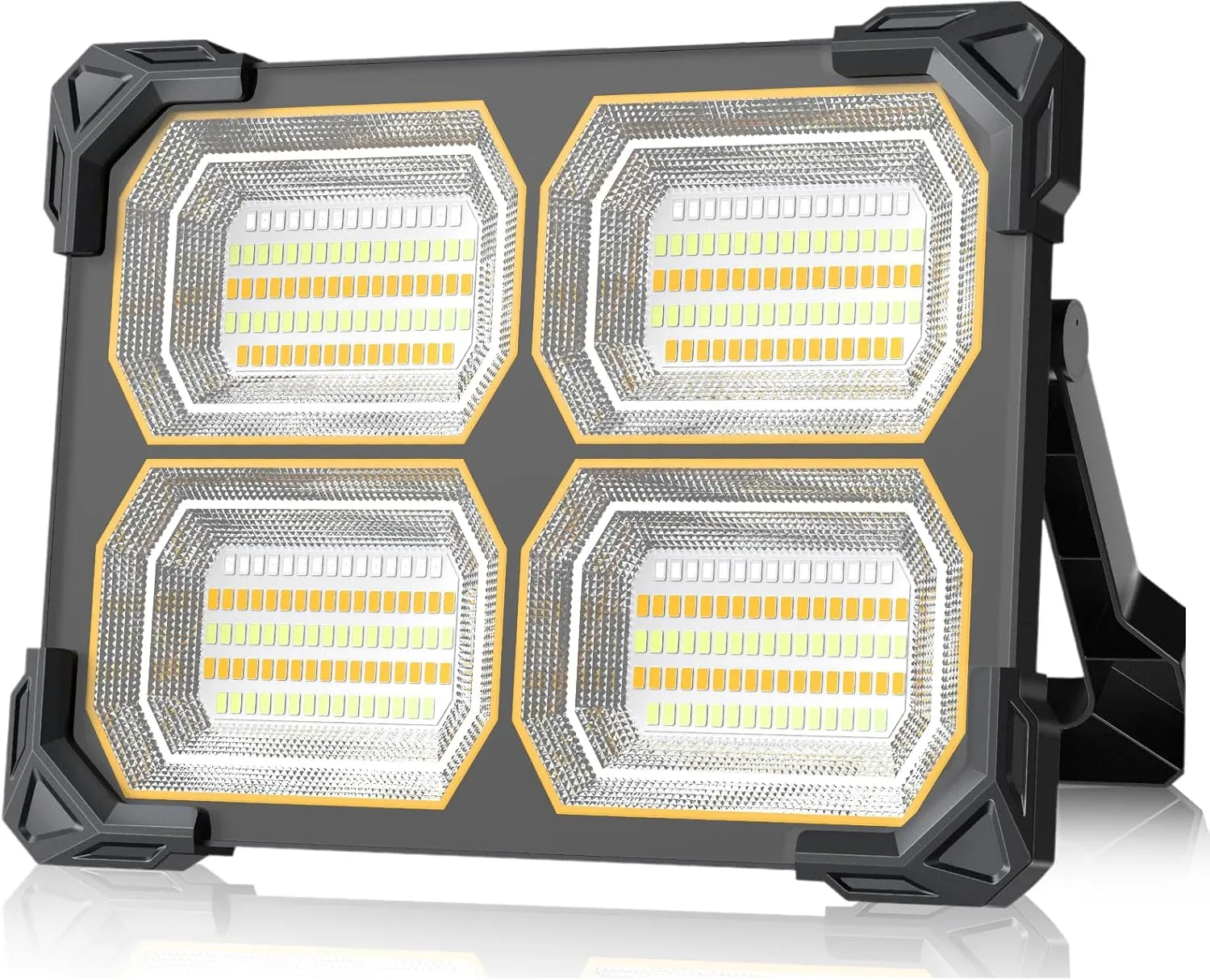 300W Rechargeable Work Light,26000 MAhMagnetic Work Light, 26000LM Portable 326 Led Solar Floodlights with Stand 5 Lights Modes IP66 Waterproof,for Outdoor Camping Car Repairing