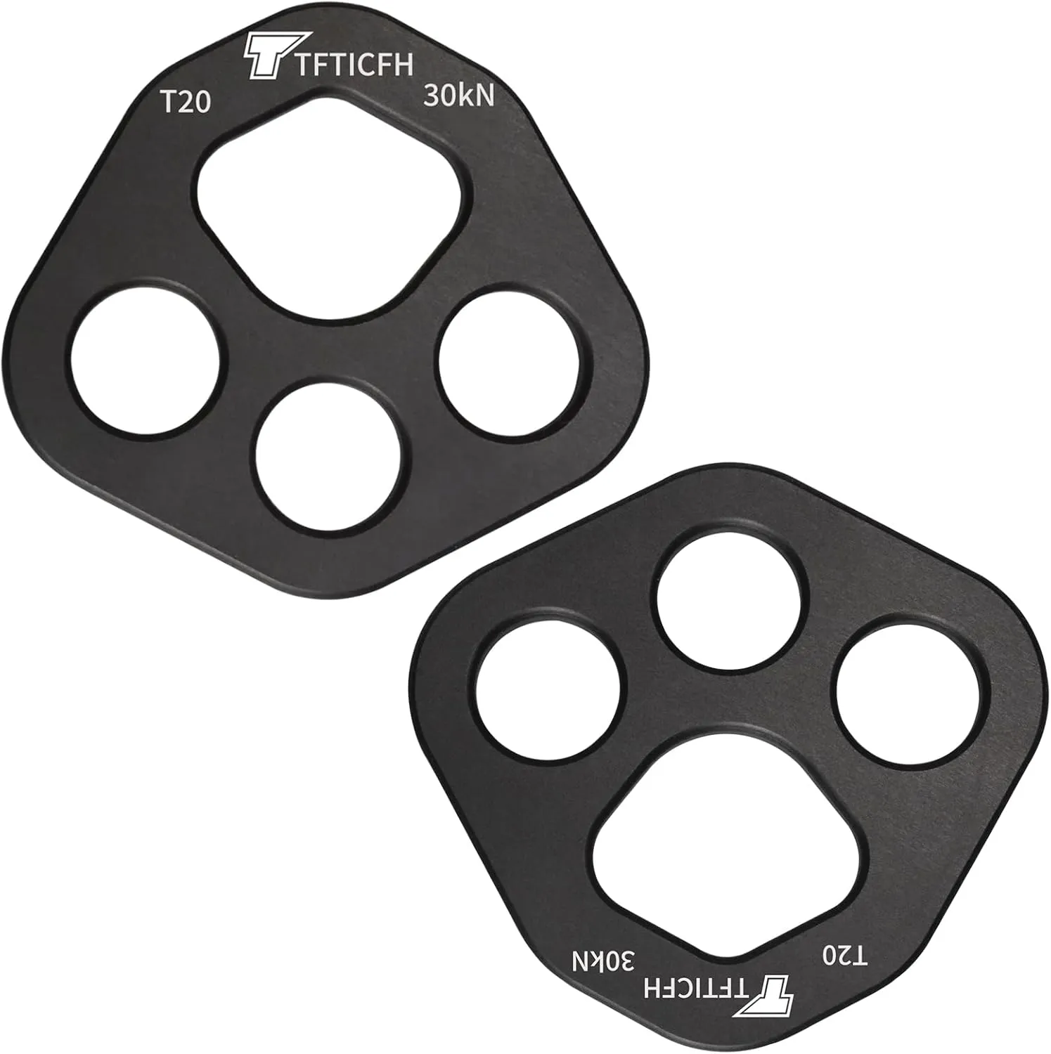 30kN/40kN Rigging Plate Aluminum Anchor Multiplier Plate, 4 Holes Force Divider Plate Bear, Climbing Descender Gear for Hammock Firefighting Arborist Rock Climbing Rescue Cave Yoga