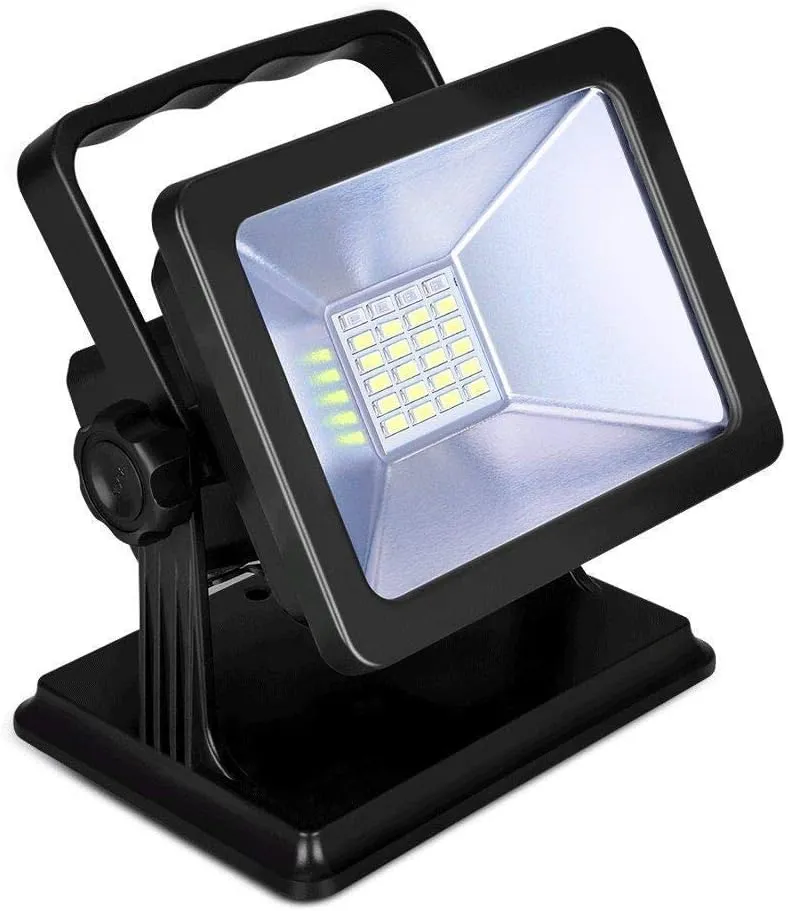 30W Rechargeable Work Light with Magnetic Base,2000 Lumens LED Flood Light,180° Rotatable,Waterproof Spotlights,3 Light Modes,9H Runtime-Hands Free for Construction,Car Repair,Camping,Emergency