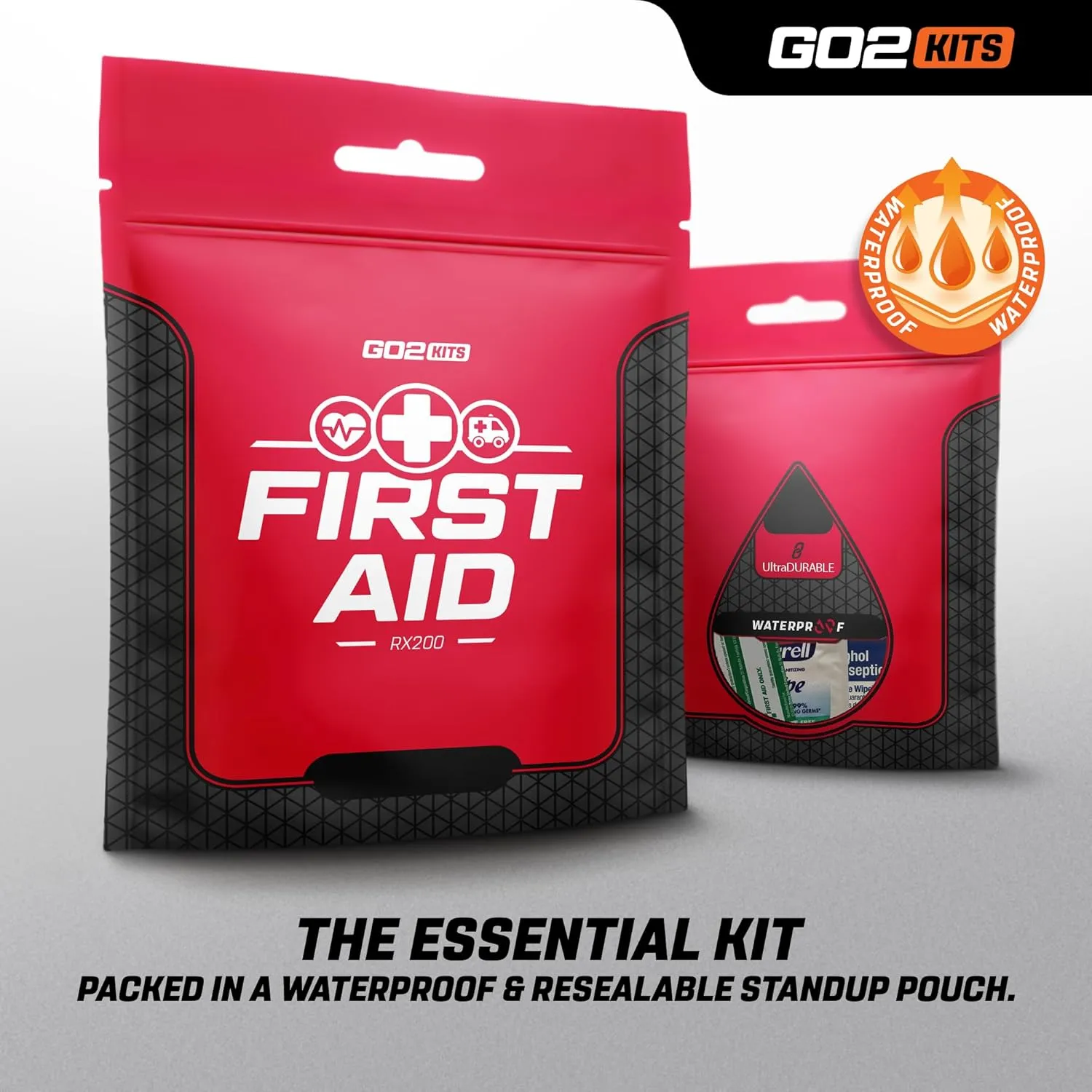 38-Piece First Aid Kit 2.0, Basic Plus Emergency First Aid Kit for Home, Work & Travel, Red, 38 Pieces, 5-Pack