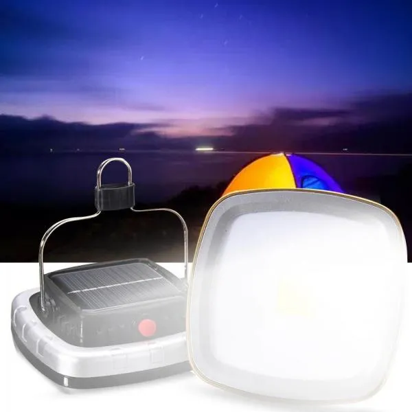 3W 270LM COB Portable Solar Light USB Rechargeable Camping Tent Light Emergency Lamp - Black