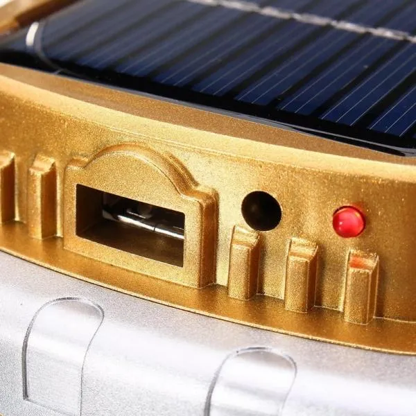 3W 270LM COB Portable Solar Light USB Rechargeable Camping Tent Light Emergency Lamp - Gold