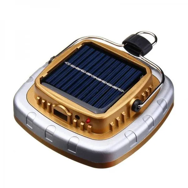 3W 270LM COB Portable Solar Light USB Rechargeable Camping Tent Light Emergency Lamp - Gold