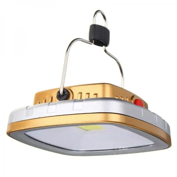 3W 270LM COB Portable Solar Light USB Rechargeable Camping Tent Light Emergency Lamp - Gold