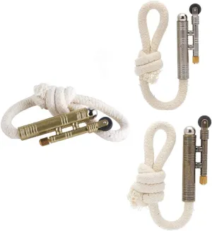 3X Vintage Lighter Retro Trench Rattlesnake Rope Velvet Metal Lighter Fire Starter Camping Outdoors,No Need for Kerosene/Gas,#3