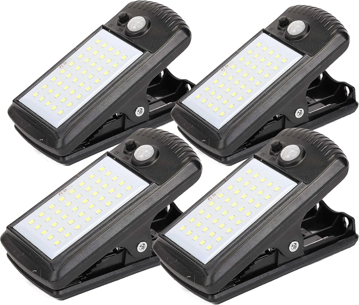 4 Pack Solar Motion Sensor Security Umbrella Light,Clip on Lights Outdoor with 40 LED,2 Modes Waterproof for Christmas Gifts Patio Wall Garage Hiking Camp Tent Portable Emergency Lighting