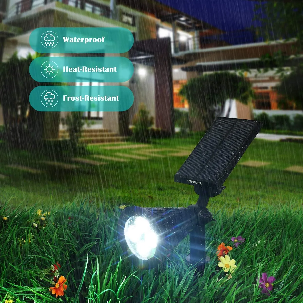 4-Pack: URPOWER Outdoor Solar Spotlight