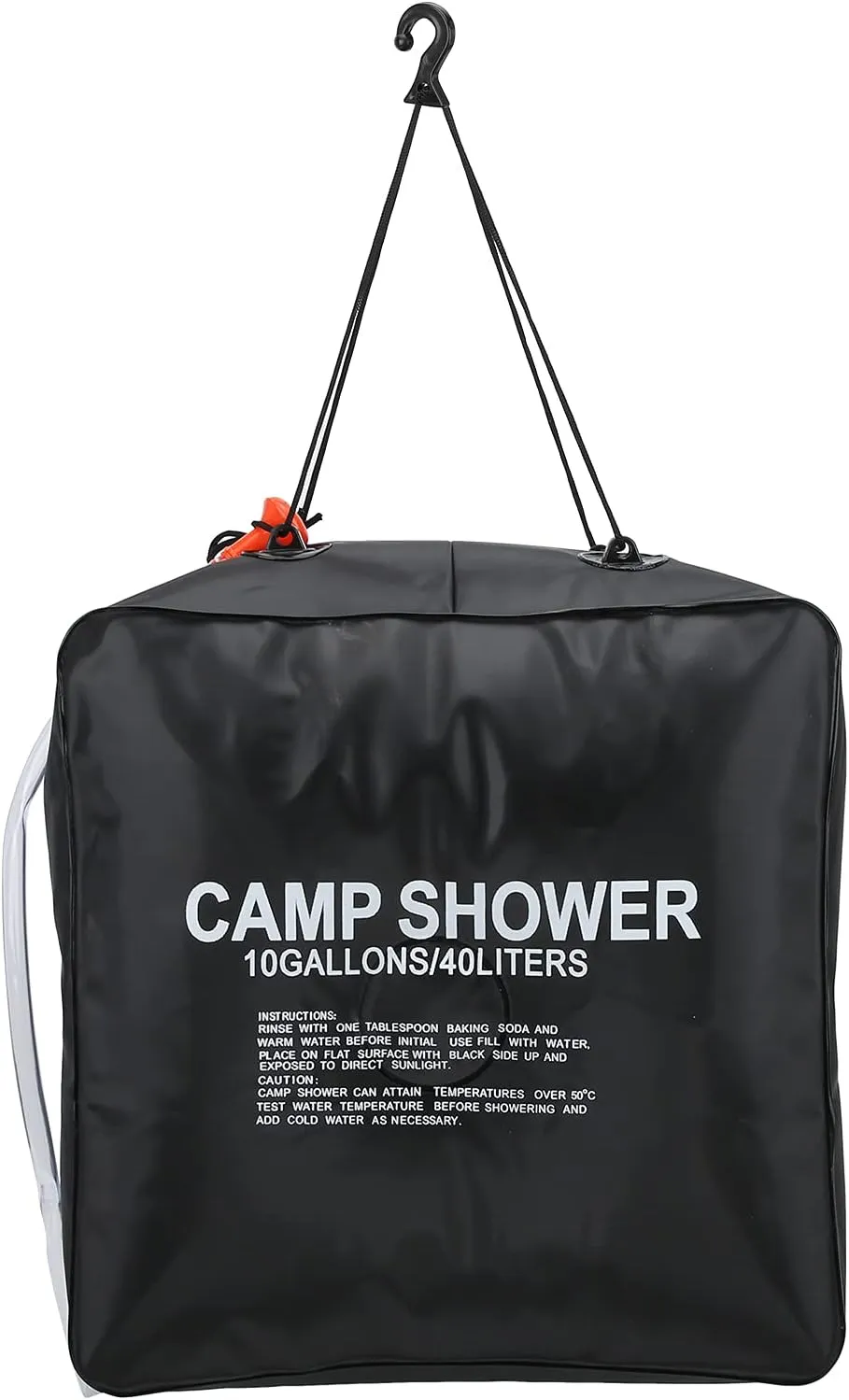 40L Solar Shower Bag | 10 Gallon Portable Water Heater for Camping/Hiking/Beach | Black PVC Material Heats to 113°F in 3 Hours | Leak - Proof & Environmentally Conscious