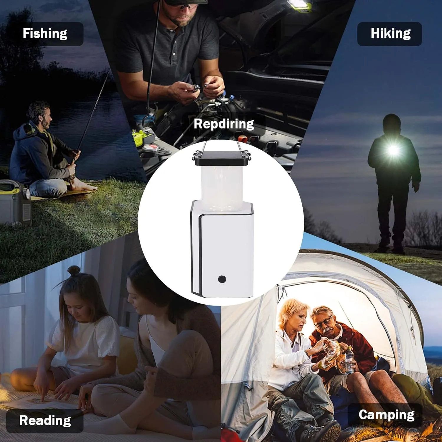 4Pack Solar LED Rechargeable Emergency Camping Lantern,Warm White Solar Rechargeable,Rechargeable Type C,Emergency Lights Hand-Crank Power Generation,Phone Power Supply Function,flashlights
