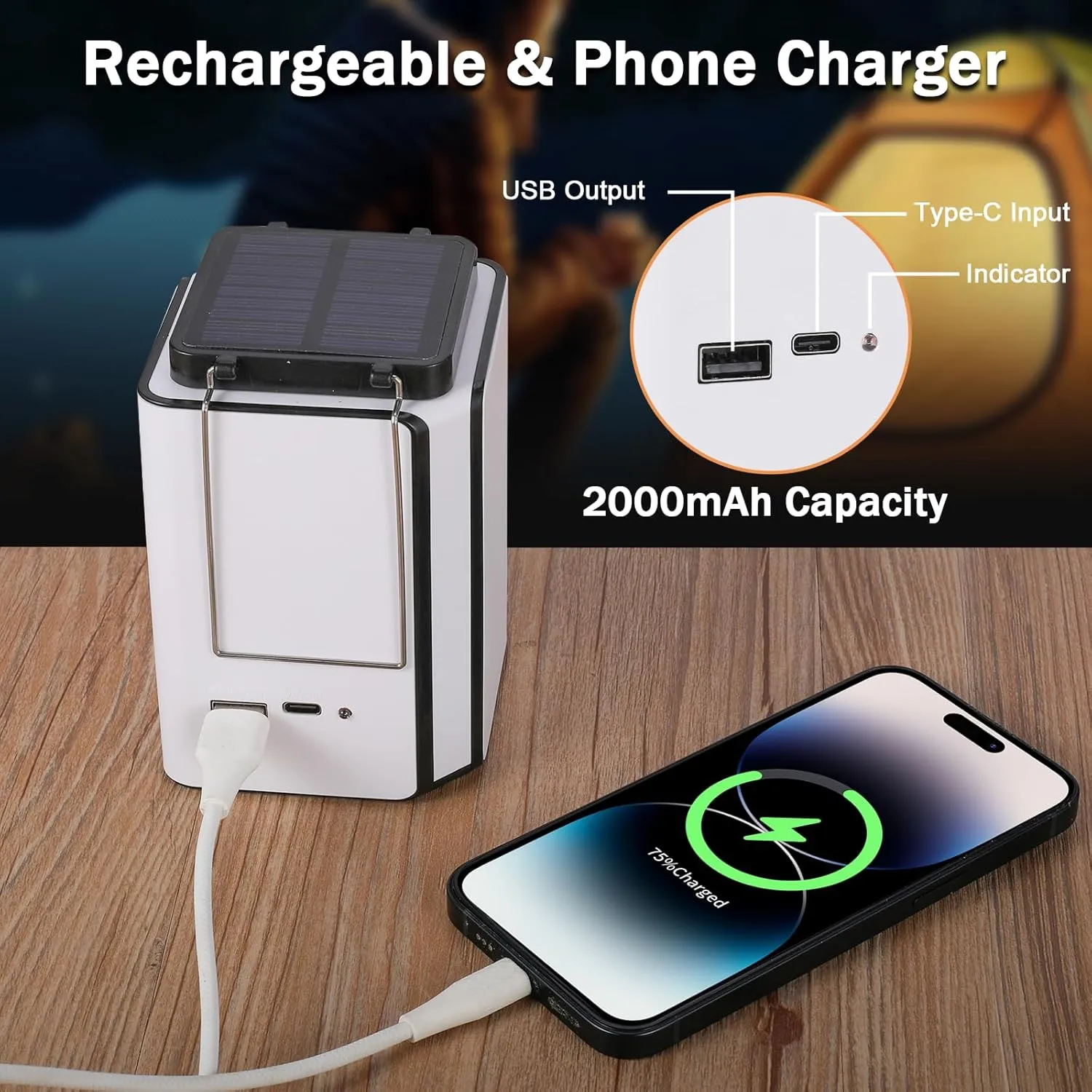 4Pack Solar LED Rechargeable Emergency Camping Lantern,Warm White Solar Rechargeable,Rechargeable Type C,Emergency Lights Hand-Crank Power Generation,Phone Power Supply Function,flashlights