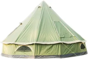 5-8 People 4M Pyramid Tent Round Bell Tent Canvas Yurt Tent 210D Oxford India Tent Waterproof Family Tent Portable Privacy Tent for Camping Outdoor Hunting