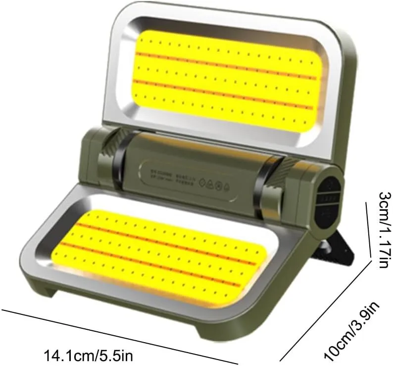 5000mAh Camping Light with Stand,Lightweight Waterproof Solar USB Rechargeable Work Light,Dimmable Cordless 5 Modes Portable Tent Lantern,LED Flashlight Survival Kits for Indoor Outdoor (Green)