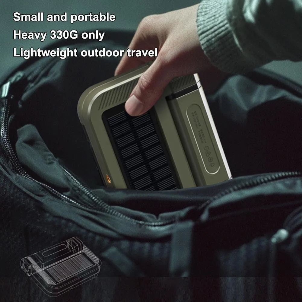 5000mAh Camping Light with Stand,Lightweight Waterproof Solar USB Rechargeable Work Light,Dimmable Cordless 5 Modes Portable Tent Lantern,LED Flashlight Survival Kits for Indoor Outdoor (Green)