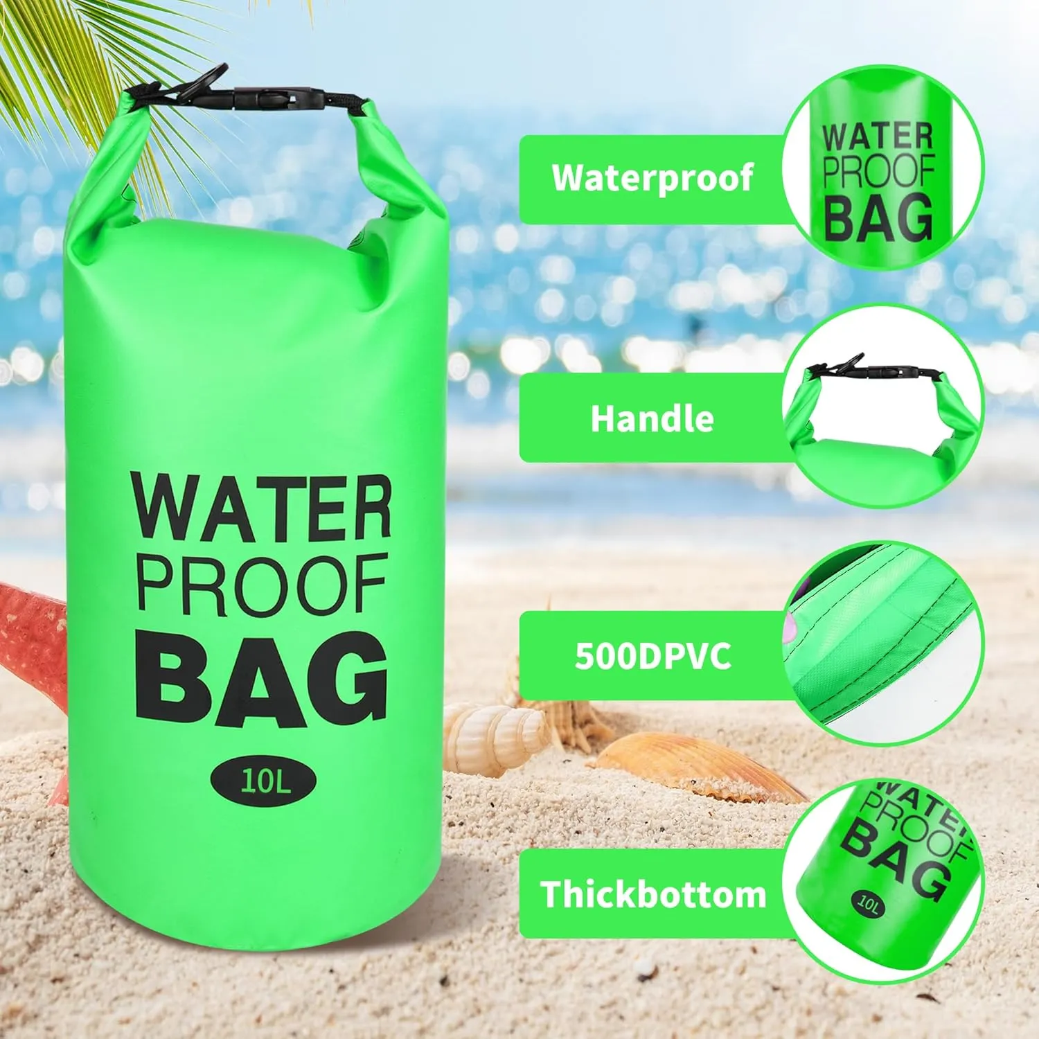 500D Sand Anchor for Small Boats, 2 in 1 Jet Ski Anchor Kit with Adjustable Buoy, Jet Ski Accessories Water Bag for Jet Ski, Kayak, Boat, Hiking Foldable Sandbags
