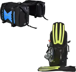 50L Waterproof Motorcycle Saddlebags and 35L Waterproof Backpack for Men and Women - Heavy Duty Roll-Top Floating Dry Bag Backpack for Kayaking, Boating