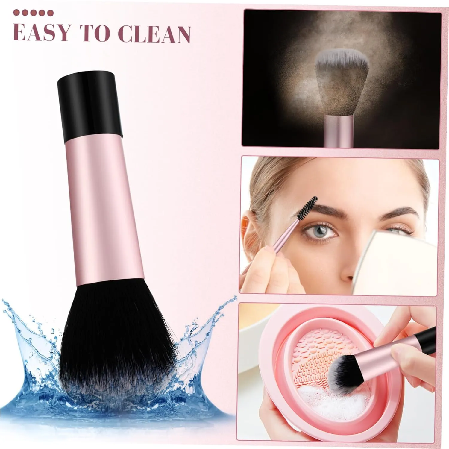 50pcs Mini Makeup Brush for Travel Compact Brushes Pouch for Eyeshadow Blush Highlighter Concealer Makeup Tools