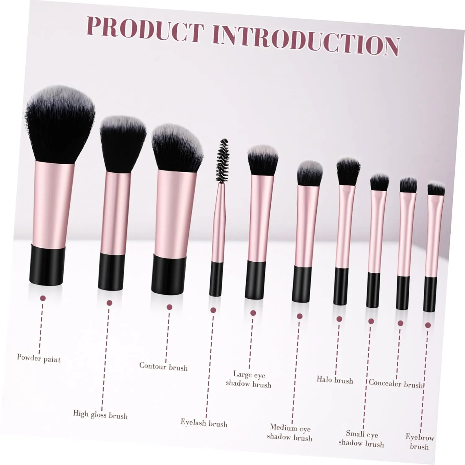 50pcs Mini Makeup Brush for Travel Compact Brushes Pouch for Eyeshadow Blush Highlighter Concealer Makeup Tools