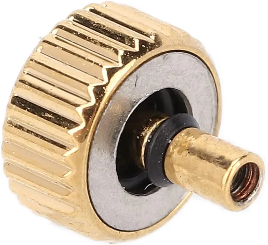 5pcs Golden Steel Watch Crowns, Spare Parts for Quartz Mechanical Watches, Lightweight and Sturdy Replacement Watch Heads, Easy to Install and Practical