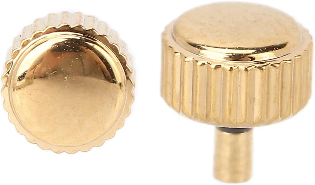 5pcs Golden Steel Watch Crowns, Spare Parts for Quartz Mechanical Watches, Lightweight and Sturdy Replacement Watch Heads, Easy to Install and Practical