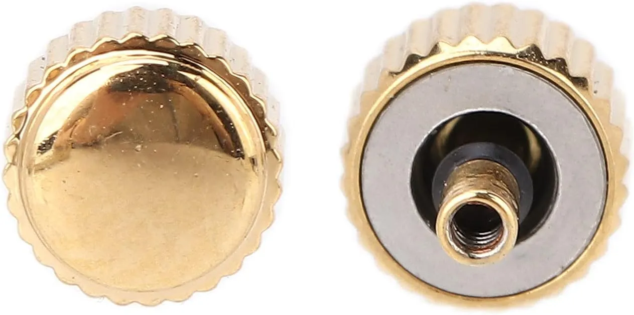 5pcs Golden Steel Watch Crowns, Spare Parts for Quartz Mechanical Watches, Lightweight and Sturdy Replacement Watch Heads, Easy to Install and Practical