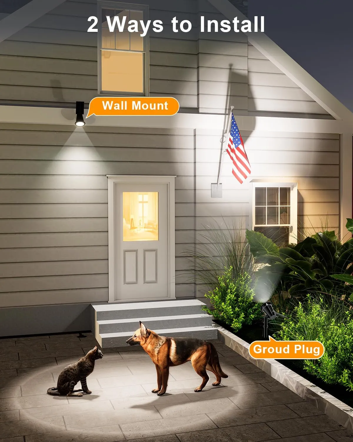 6 Pack Solar Powered Spotlights Outdoor Waterproof Ultra Bright Sunset Spot LED Lights for Tree, Flag, Lawn, Statue, Pool, Outside Landscape Uplighting for Garden, House, Wall, Yard, Cool White