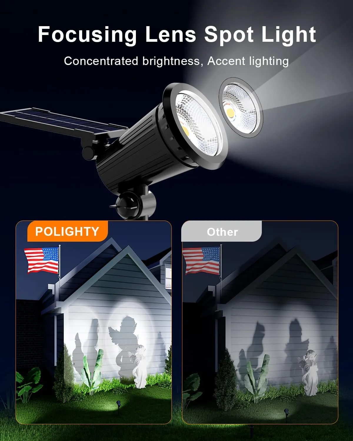 6 Pack Solar Powered Spotlights Outdoor Waterproof Ultra Bright Sunset Spot LED Lights for Tree, Flag, Lawn, Statue, Pool, Outside Landscape Uplighting for Garden, House, Wall, Yard, Cool White