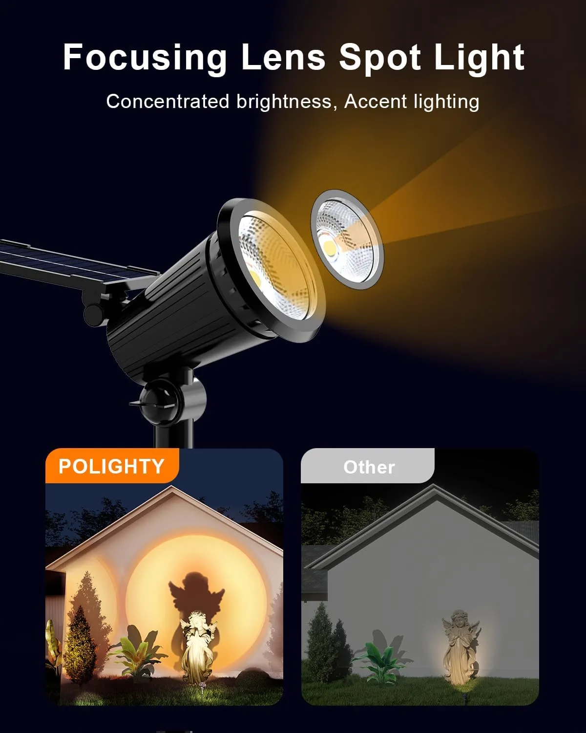 6 Pack Solar Powered Spotlights Outdoor Waterproof Ultra Bright Sunset Spot LED Lights for Tree, Flag, Lawn, Statue, Pool, Outside Landscape Uplighting for Garden, House, Wall, Yard, Warm White