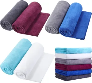 6 Pcs Microfiber Bath Towel(30 x 60), Quick Drying, Oversized, Soft, Very Absorbent and Extra Large Fitness Towel Fast Drying Washcloth for Bath Fitness, Bathroom, Sports, Yoga, Travel, Pool, Beach