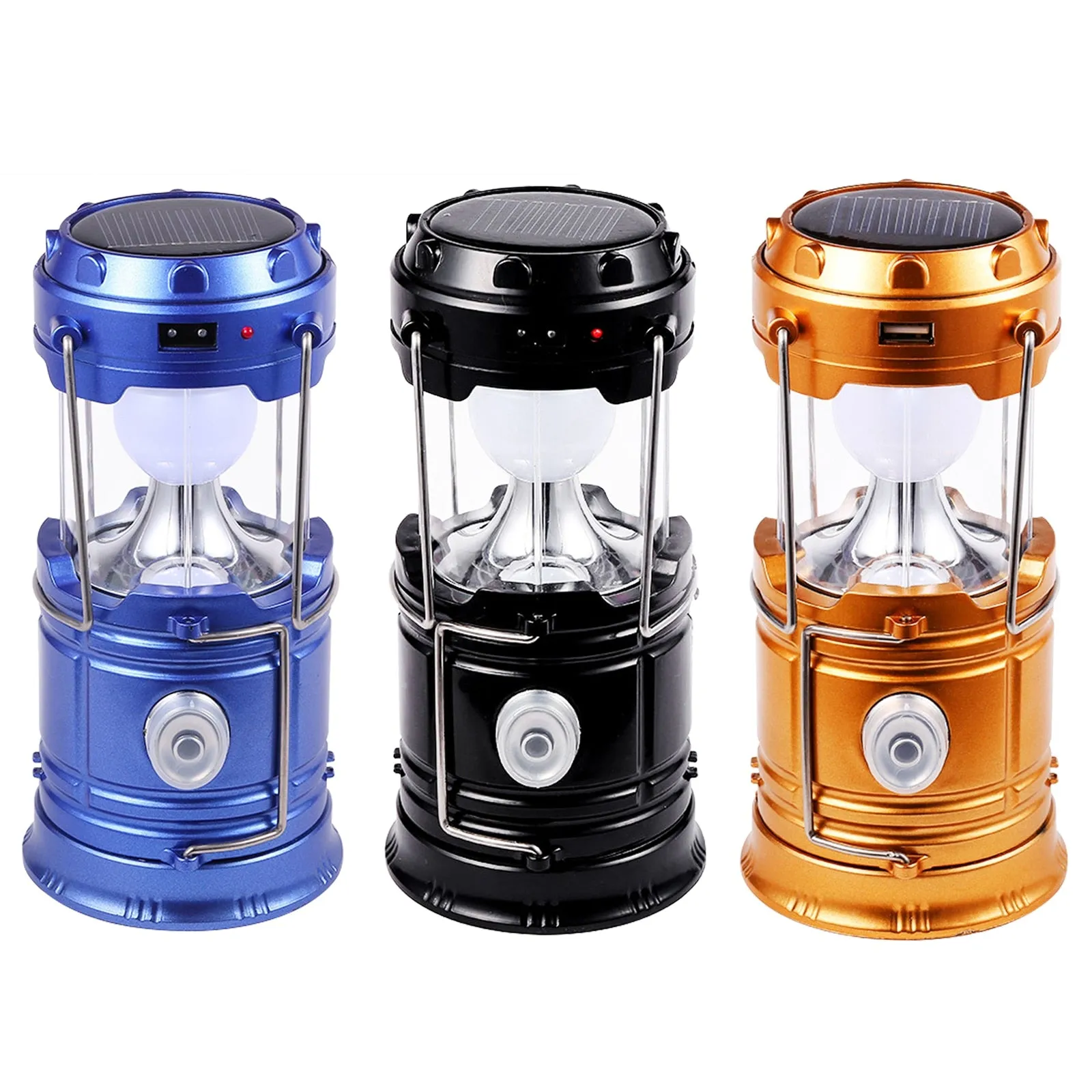60000lm 4-in-1 Solar LED Lantern Retractable Camping Light Flashlight Power Bank Multifunctional Outdoor Camping Light