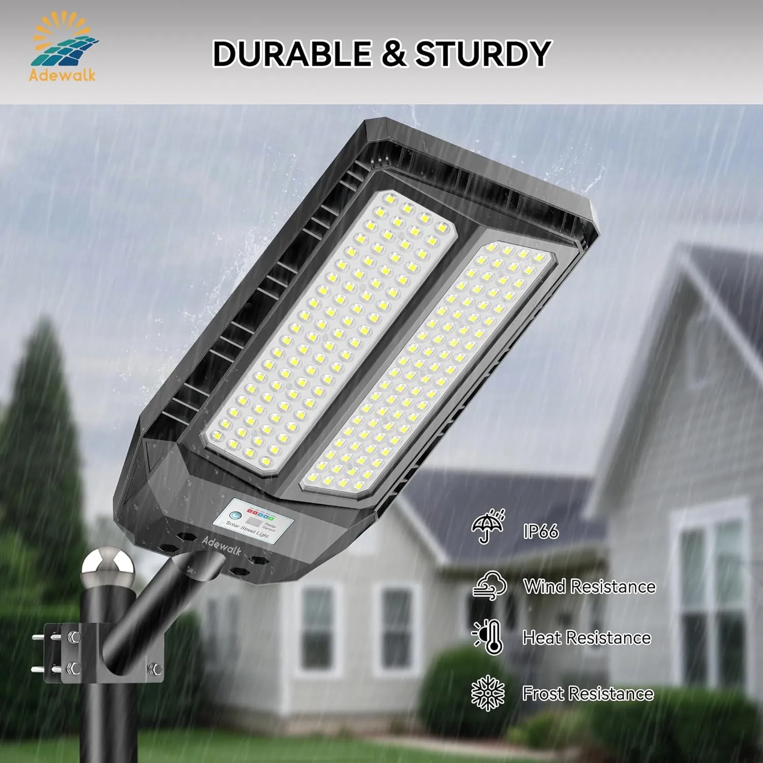 6000W Solar Lights Outdoor - 7000K Daylight, Large Lamp Beads, Optical Convex Lens, Solar Street Lights Outdoor with Motion Sensor and Remote Control, Dusk to Dawn for Yard, 2 Pack