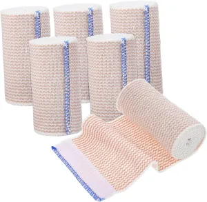 6rolls Elastic Bandage Wraps Stretchable Sports Tape for Ankle Wrist Knee and Shoulder Support Soft Breathable and Portable Stylish Striped Design for First Aid and Athletic Use