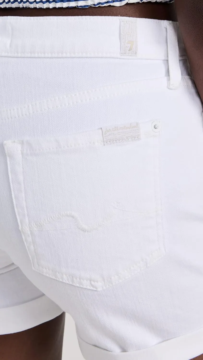 7 For All Mankind Women's Mid Roll Shorts