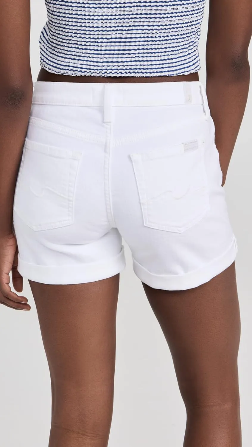 7 For All Mankind Women's Mid Roll Shorts