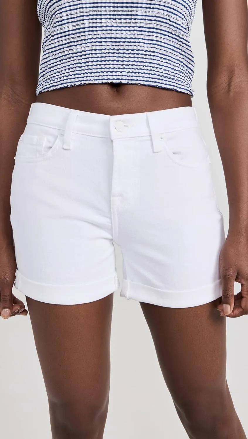7 For All Mankind Women's Mid Roll Shorts