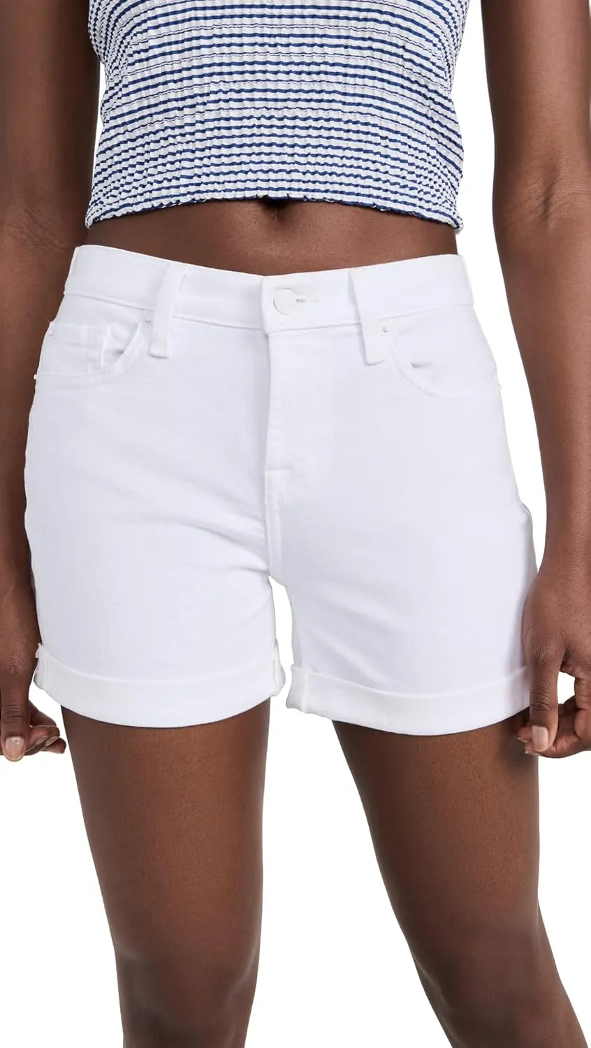 7 For All Mankind Women's Mid Roll Shorts