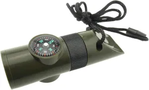 7in1 Emergency Survival Whistle Compass Multifunction Tool Magnifier Flashlight Storage Container Thermometer for Camping Hiking
