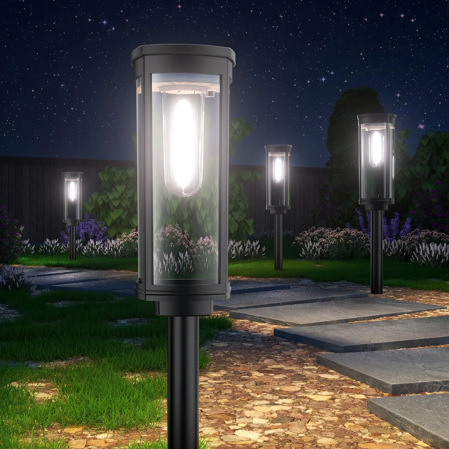 8 Pack Solar Pathway Lights Outdoor,Super Brightness IP65 Waterproof Auto On/Off Solar Path Lights, Garden Solar Powered Landscape Lighting for Outside Yard Garden Driveway Walkway Decor