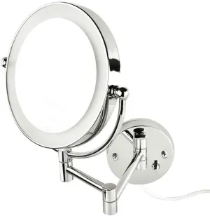 8.5 Inch Makeup Mirror 7X Magnified Vanity Mirror 360° Free Rotation Extendable Arm Chrome Dimming Touch (Color : Dimming Knob Bs, Size : 1X/X5)