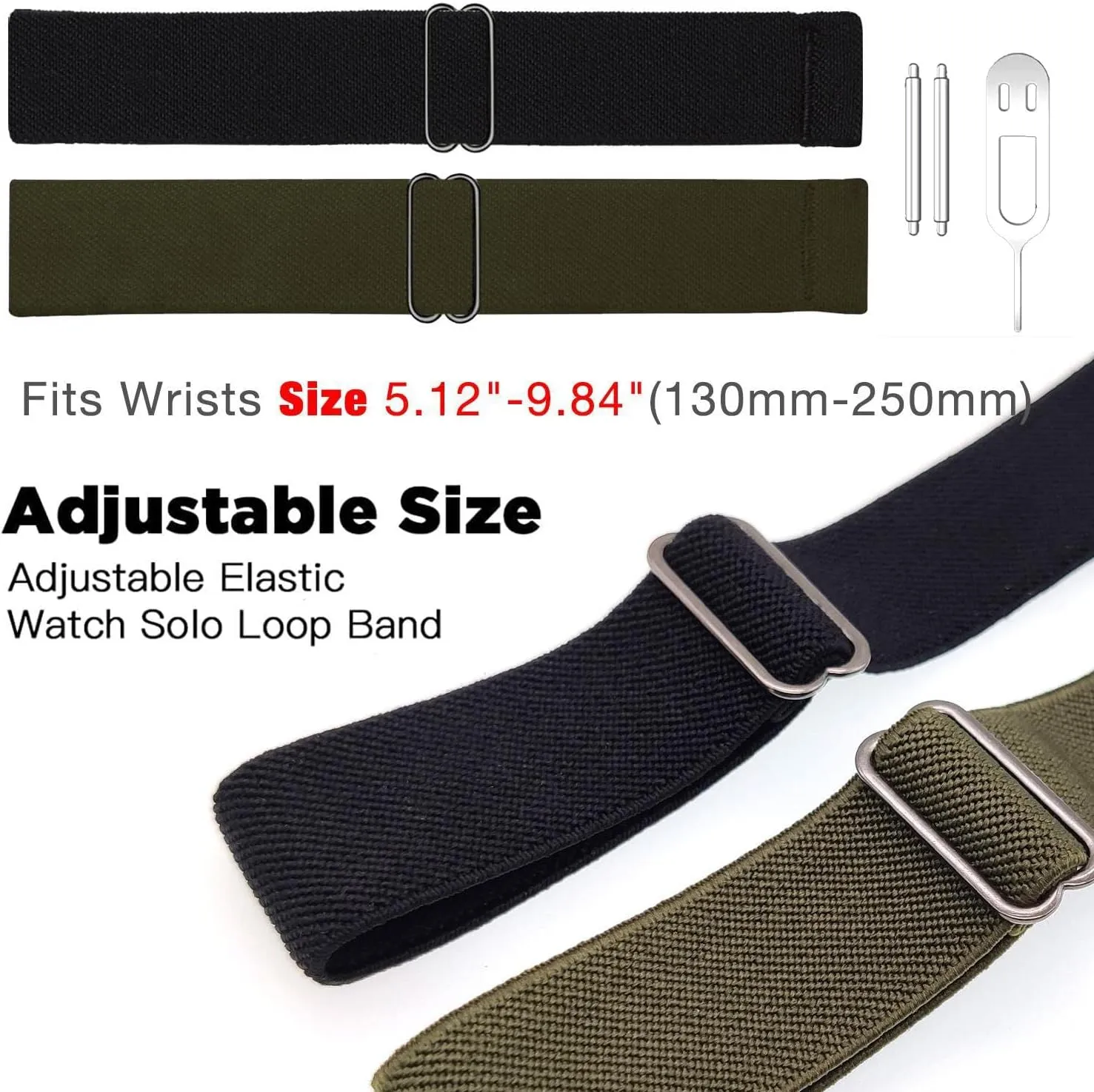 Abanen 22mm Elastic Watch Bands for Garmin Instinct 3 45mm / 2 Solar, Soft Stretchy Nylon Ultra-light Wristband Strap for Instinct E 45mm / Crossover Solar