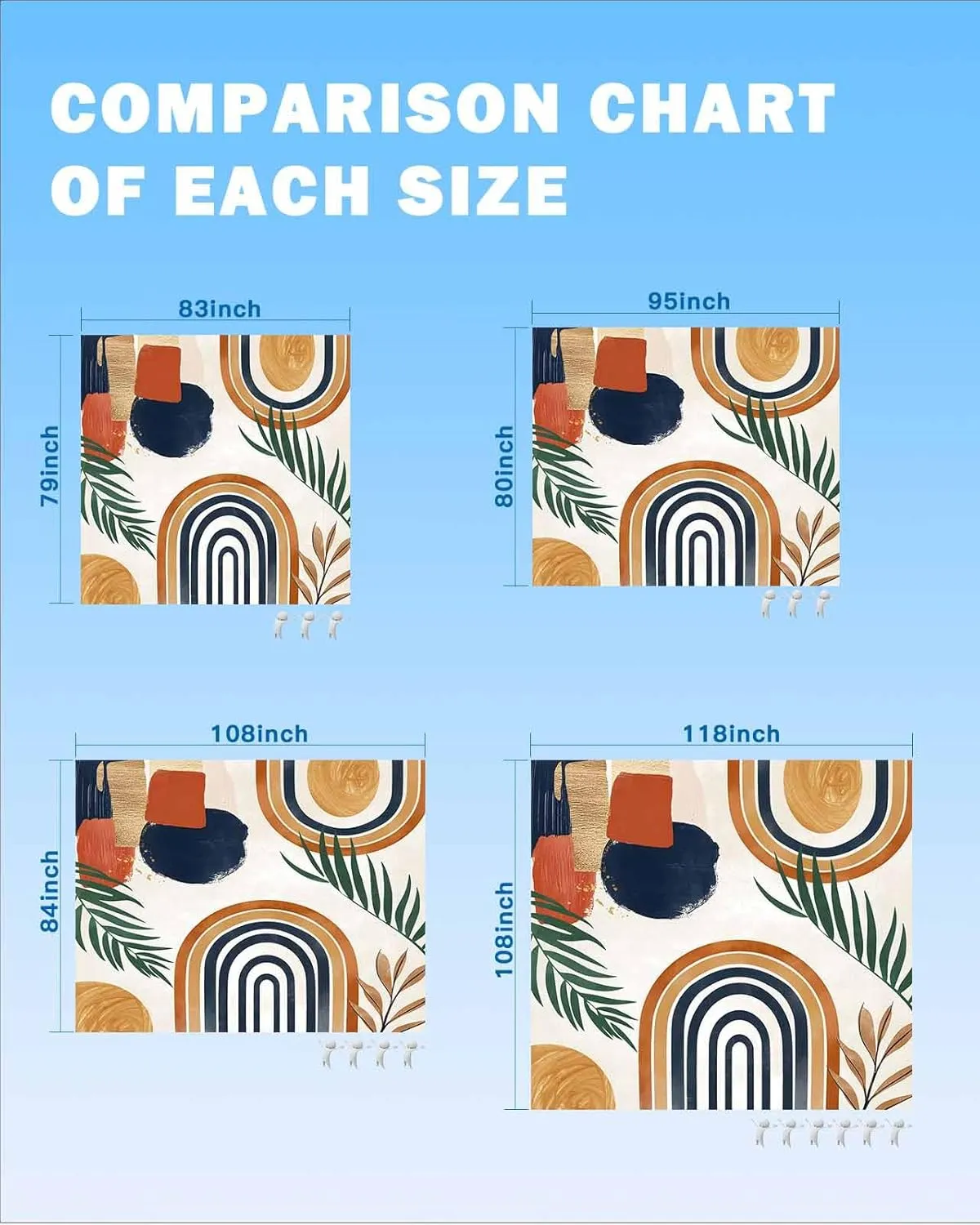 Abstract Beach Blanket Waterproof Sandproof 83"x79", Bohemian Palm Leaf Art Oversized Beach Mat with 4 Corner Sand Pocket & 4 Stakes, Compact Outdoor Picnic Mat for Camping Travel Festivals
