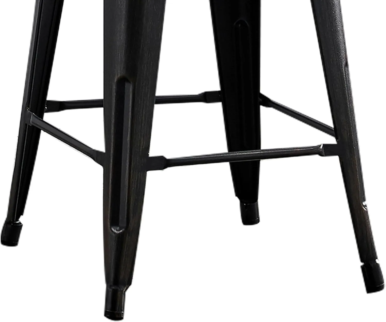 AC Pacific 24” Metal Backless Barstool Set of 2 – Country Rustic Style, Lightweight & Sturdy Build, Easy Assembly – Distressed Black Finish